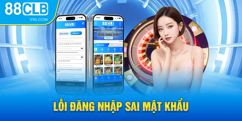 Lỗi đăng nhập sai mật khẩu